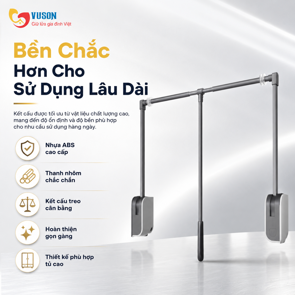 Giá Nâng Hạ Cơ Treo Quần Áo GrandX XM.15-Luxury