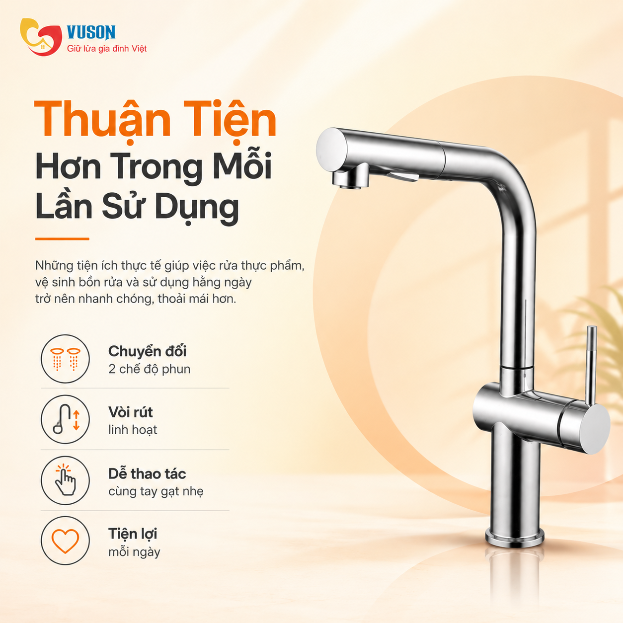 Vòi rửa bát GrandX GXF02 Luxury
