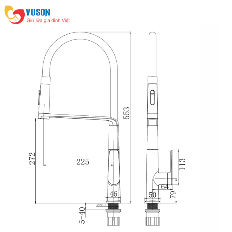 Vòi rửa bát GrandX GXF10 Titan Dual Spray