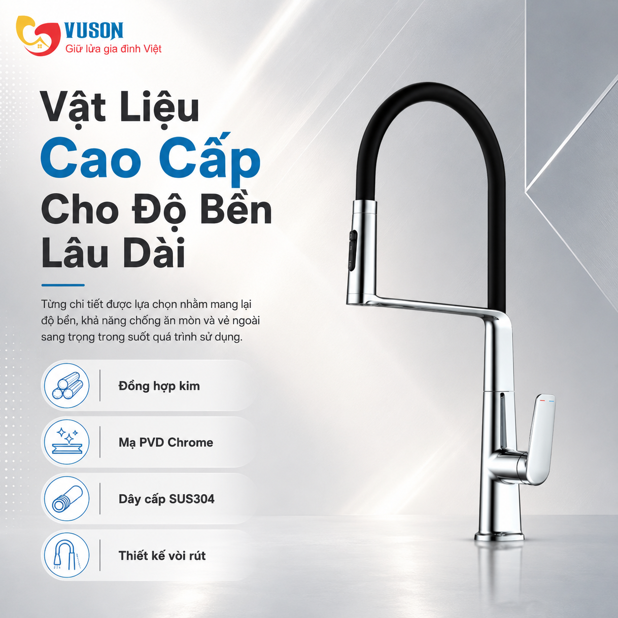 Vòi rửa bát GrandX GXF10 Titan Dual Spray