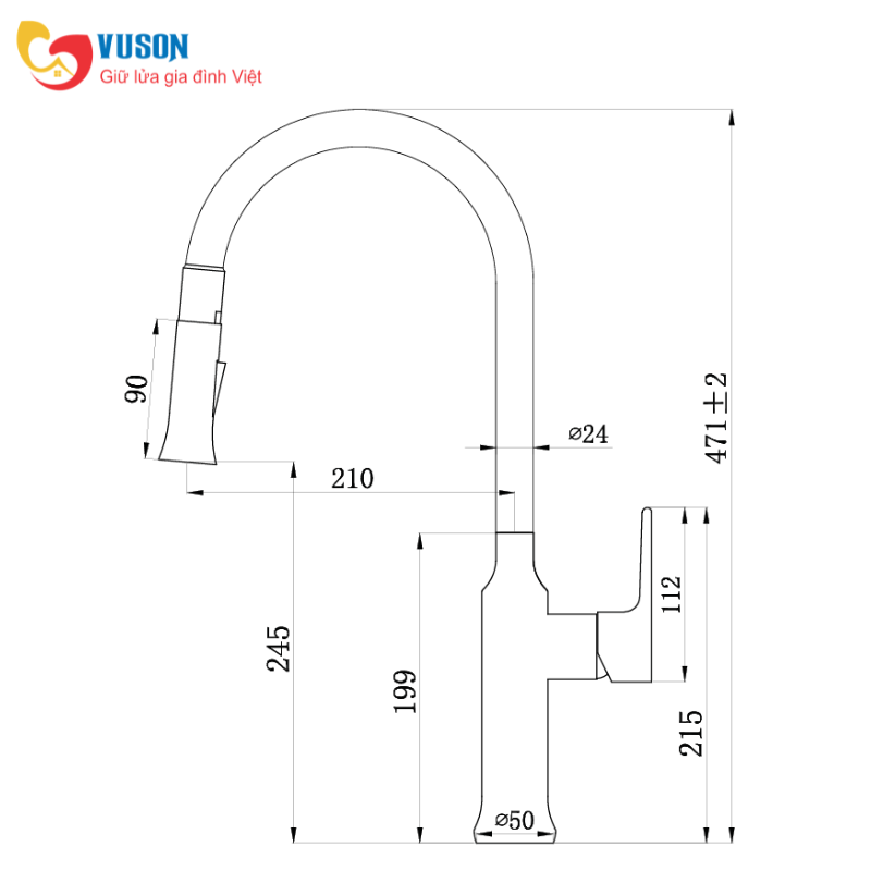 Vòi rửa bát GrandX GXF12