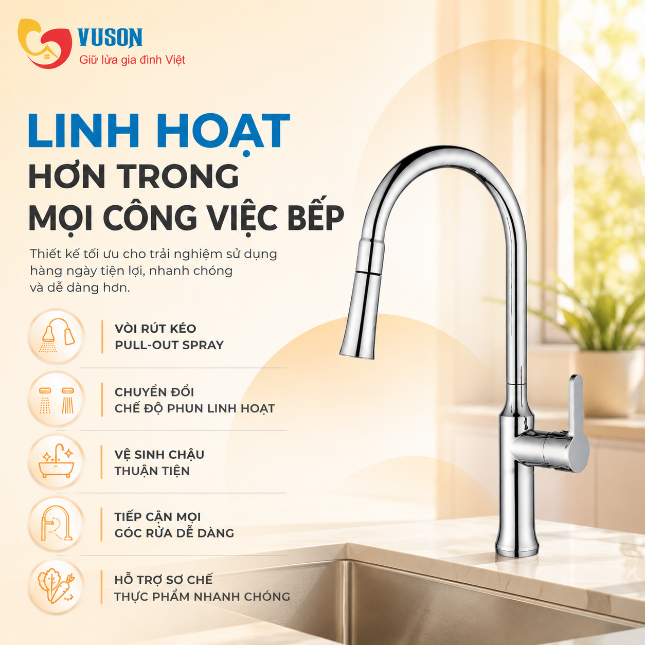 Vòi rửa bát GrandX GXF12