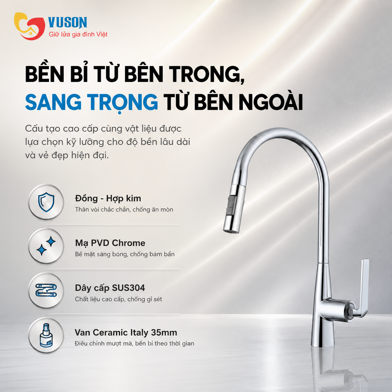 Vòi rửa bát GrandX GXF15 Pro