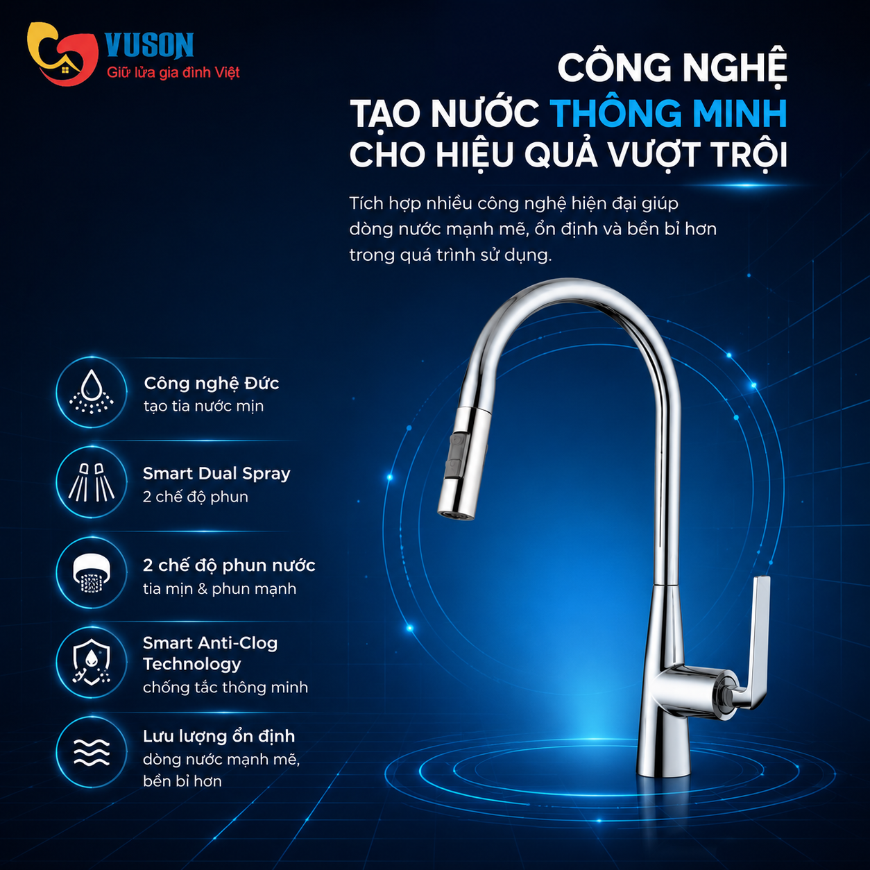 Vòi rửa bát GrandX GXF15 Pro