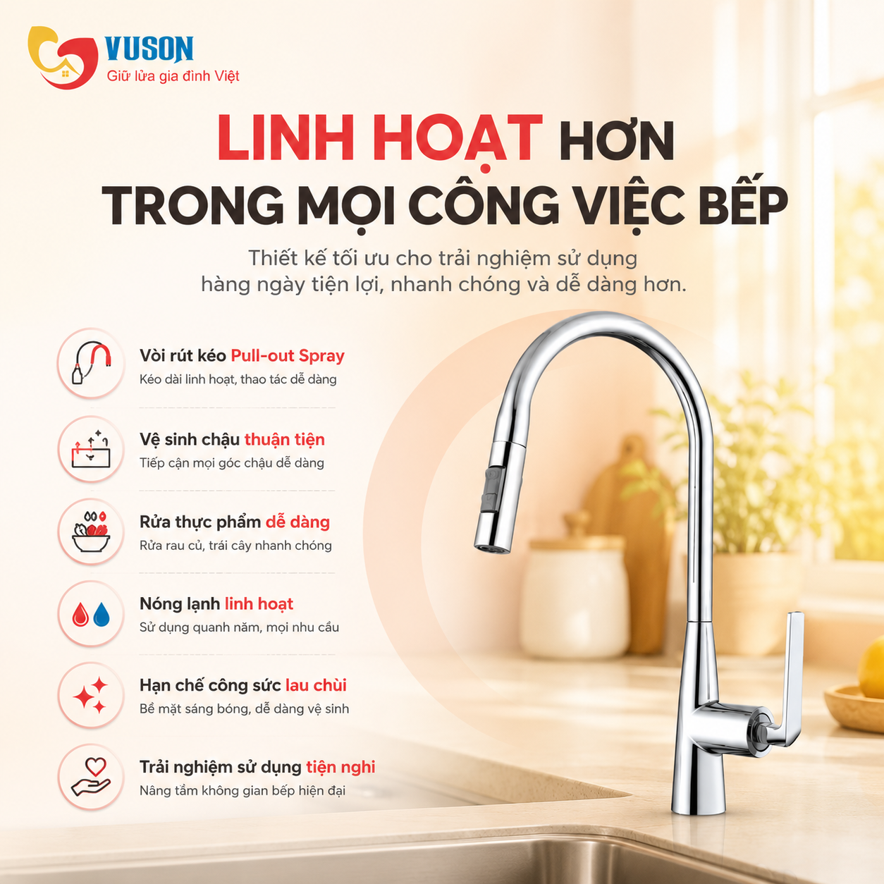 Vòi rửa bát GrandX GXF15 Pro