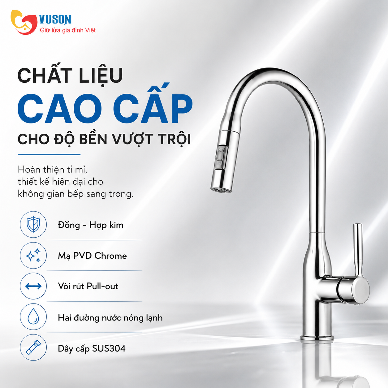 Vòi rửa bát GrandX GXF16 Pro
