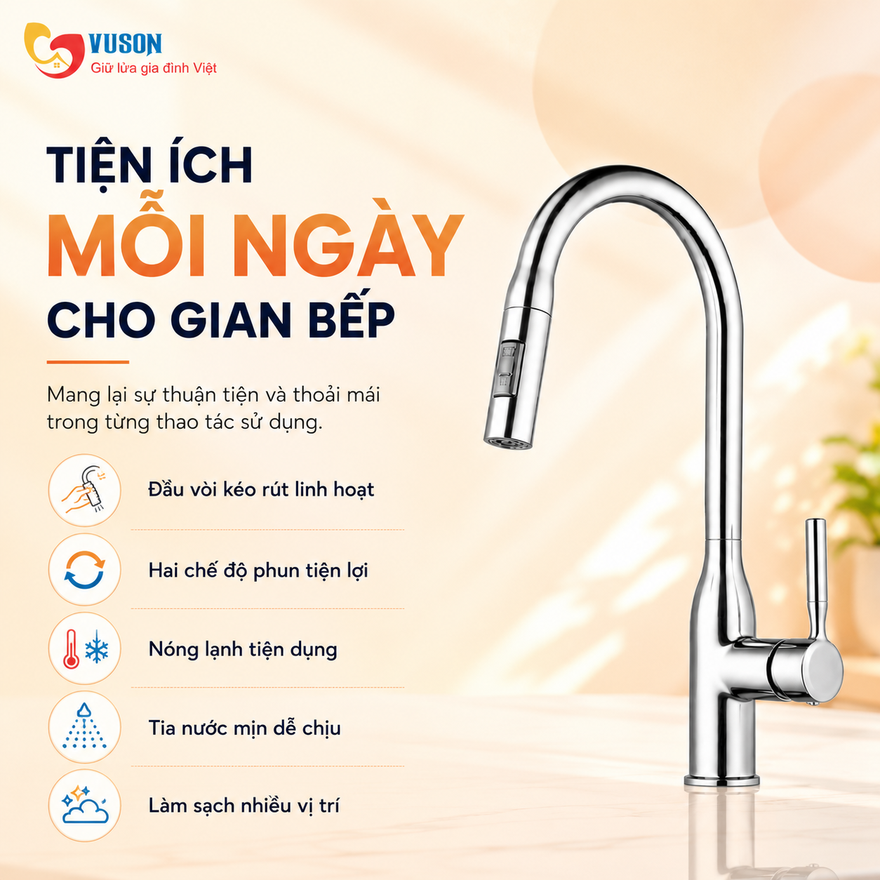 Vòi rửa bát GrandX GXF16 Pro