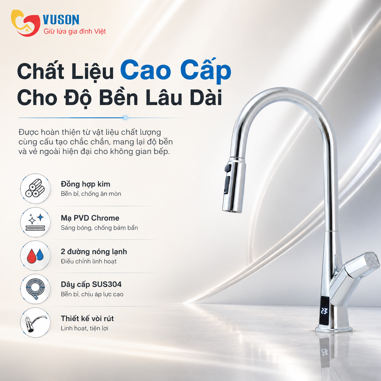 Vòi rửa bát GrandX GXF18
