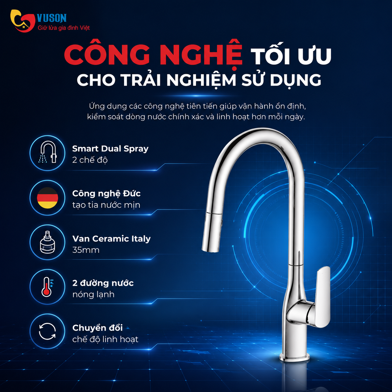 Vòi rửa bát GrandX GXF19