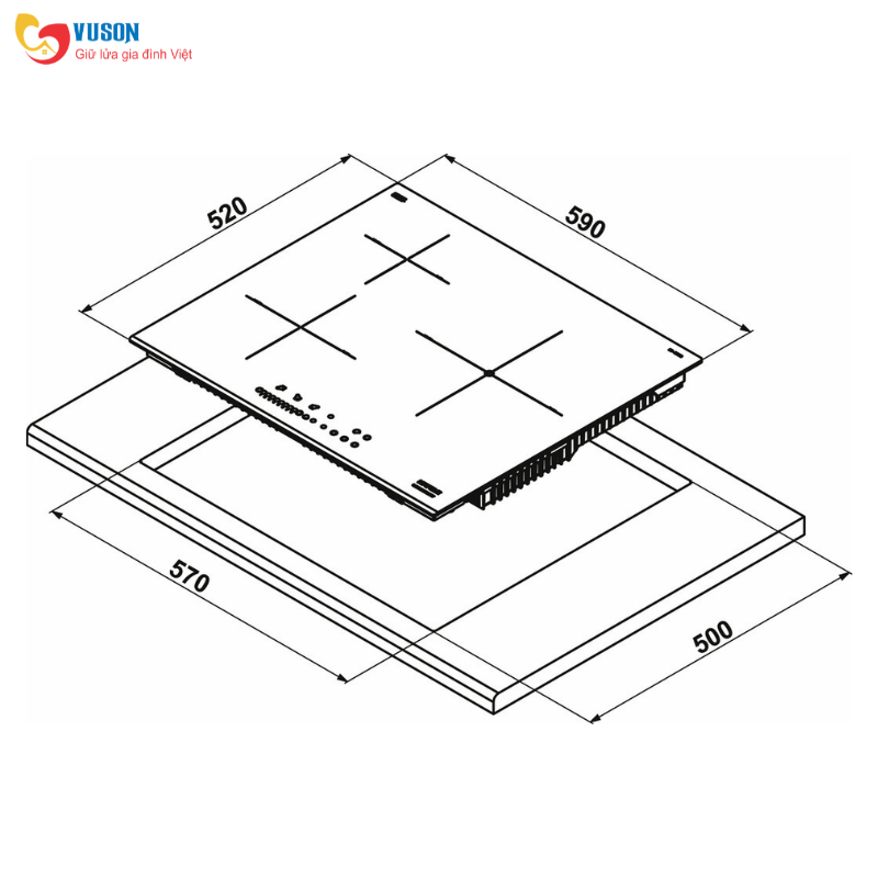 BẾP TỪ 3 VÙNG NẤU HÄFELE HC-I6035B - 533.09.961
