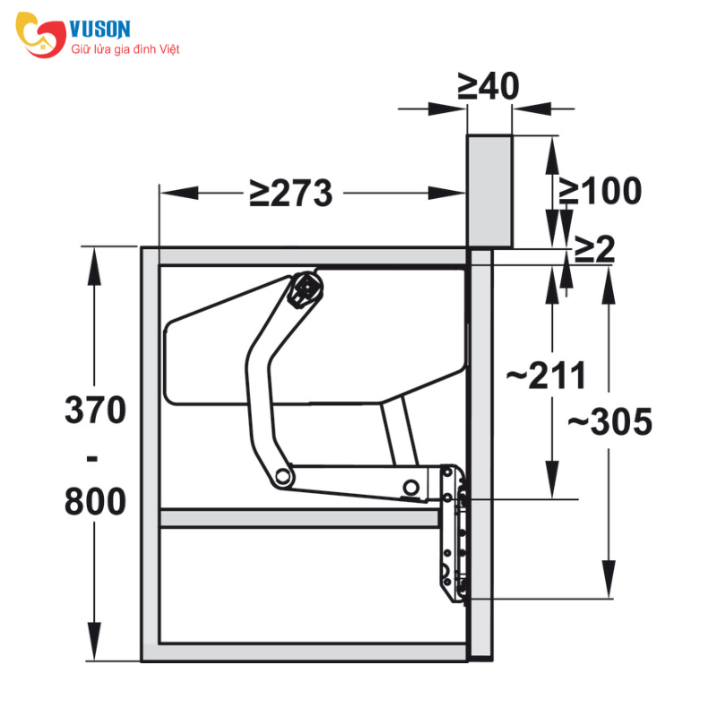 Bộ tay nâng Free Swing S2sw màu trắng Hafele - 493.05.760