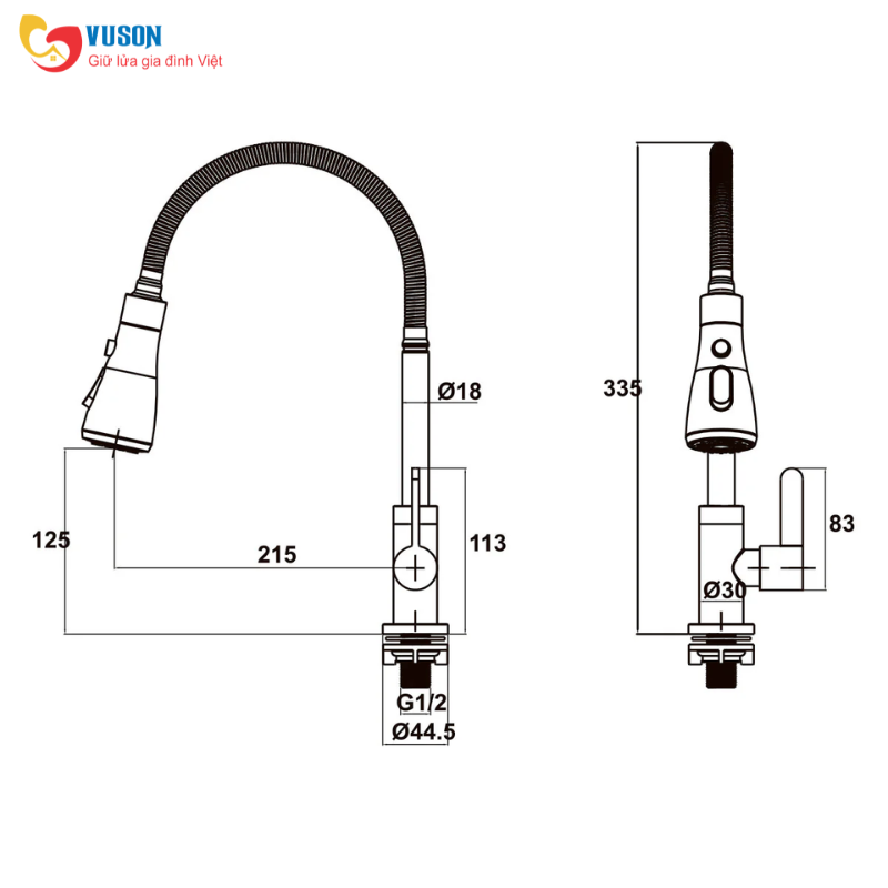 Vòi bếp nước lạnh. Hafele DIY Chrome - 495.50.280
