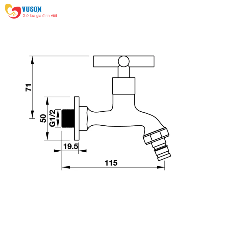 Vòi phòng tắm gắn tường Hafele COMPACT - 495.61.020