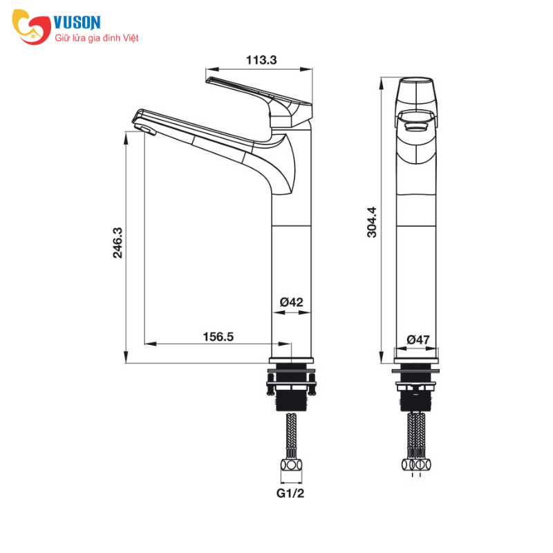 Vòi phòng tắm Hafele Vigor 240 - 495.61.140
