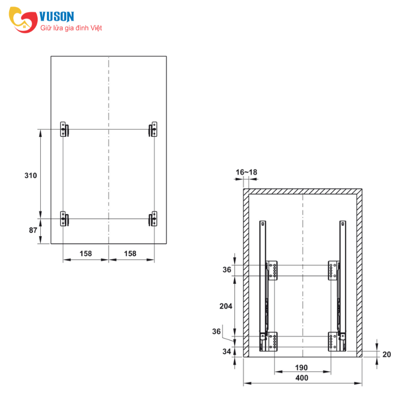 Thùng rác gắn cánh Hafele 503.48.505
