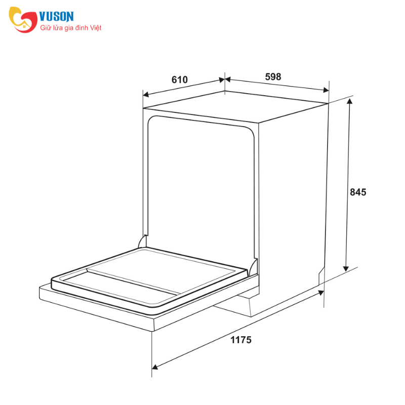 Máy rửa chén Hafele HDW-F602EB - 538.21.360