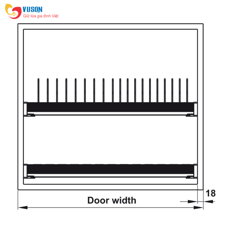 Bộ rổ chén đĩa cố định 700mm Hafele Presto - 544.40.011
