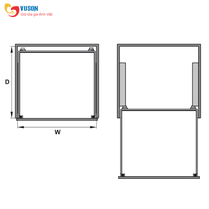 Bộ rổ xoong nồi 900mm Hafele - 549.08.428