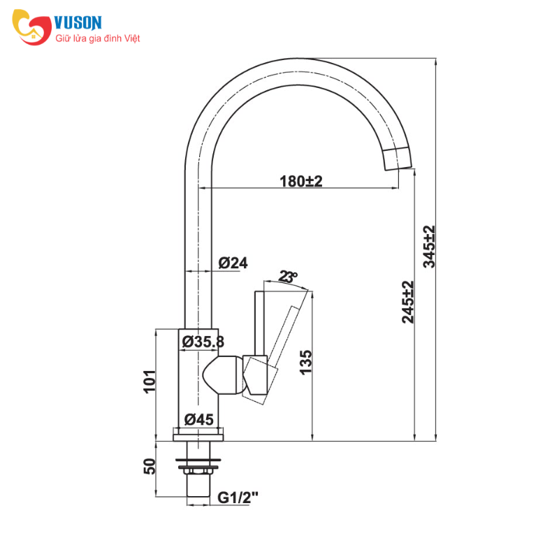 Vòi rửa bát Hafele HT21-CC1F245C - 577.55.270
