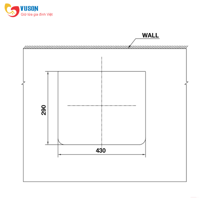 Chậu sứ vành nồi Hafele 505x420x55 - 588.44.042