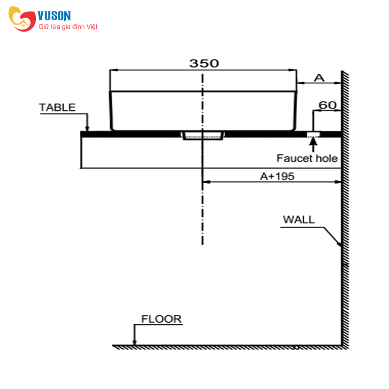 Chậu sứ rửa mặt đặt bàn Hafele Regal 500x350x120 - 588.79.075
