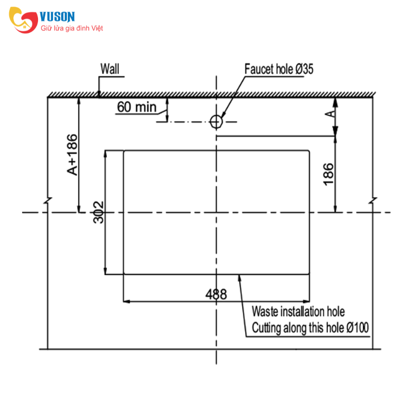 Chậu sứ đặt bàn Hafele Kyoto 588x372x145 - 588.79.130