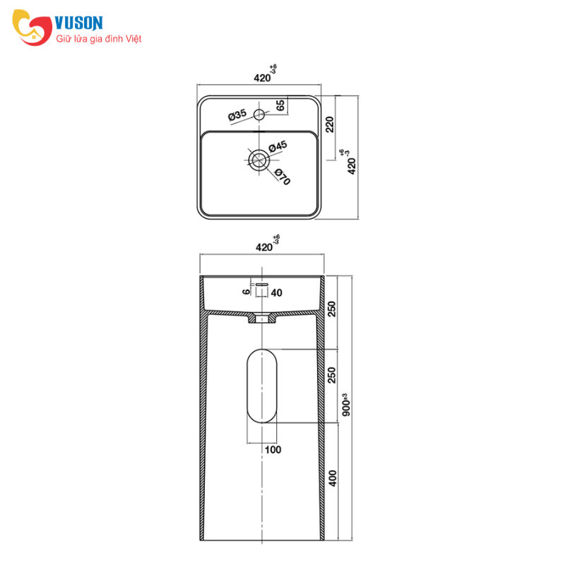 Chậu đá nhân tạo đặt sàn Hafele HVN3002 - 588.87.400