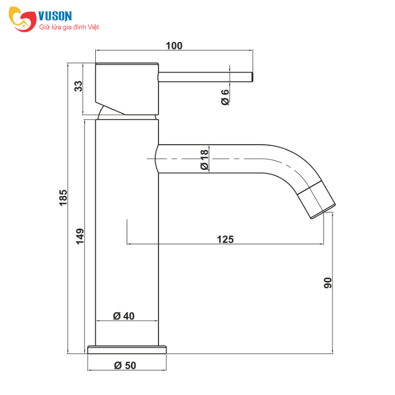 Vòi phòng tắm Hafele Retro 90 Chrome - 589.15.010