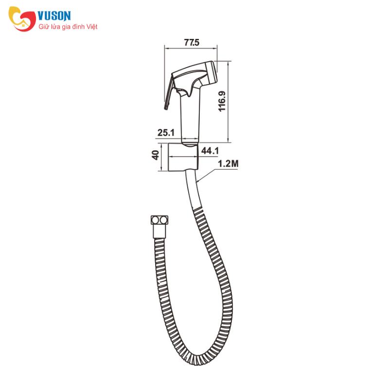 Vòi xịt vệ sinh gồm giá đỡ Hafele Chiba - 589.34.920