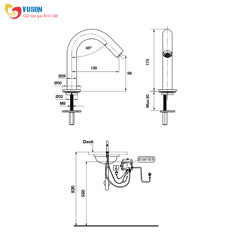 Vòi phòng tắm tự động Hafele H-175 - 589.63.061