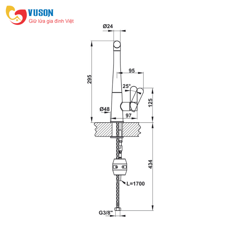 Vòi bếp Hafele HT20-GH1P259 570.82.500