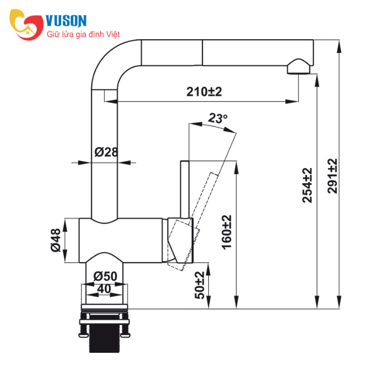 Vòi bếp Hafele HT21-CH1P254 577.55.200