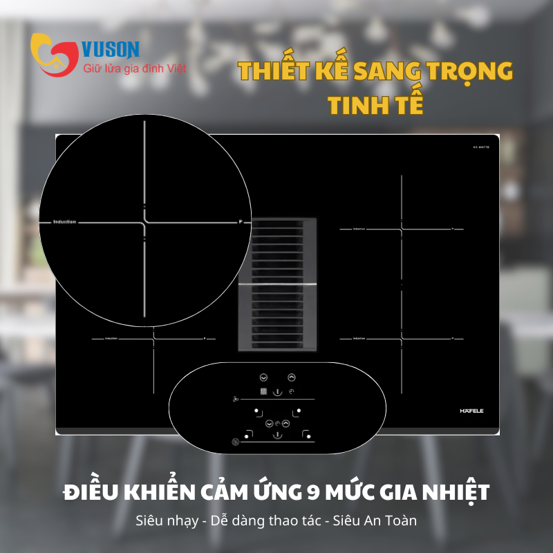Bếp từ kết hợp hút mùi Hafele HC-IHH77D 536.61.655