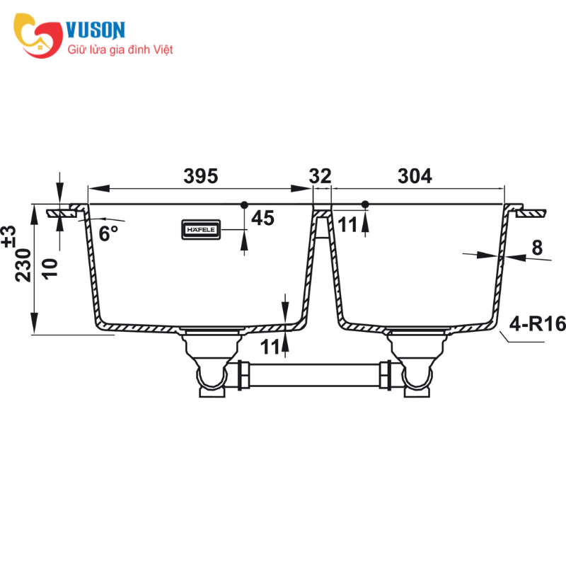 Chậu đá Hafele Essence HS22-GEN2S90 577.25.310