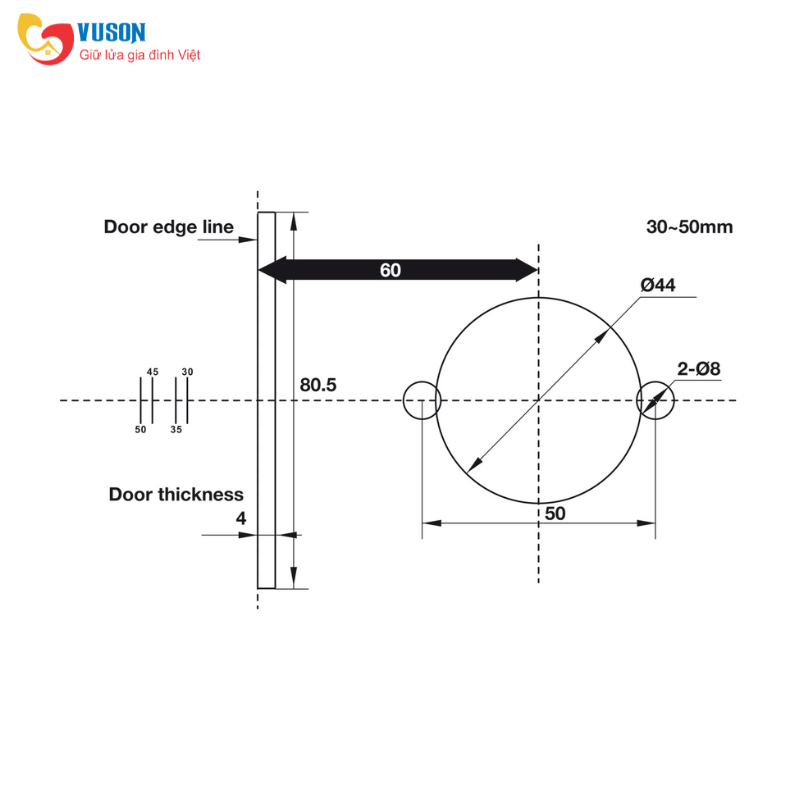 Khóa tay nắm gạt 2 chức năng Hafele - 489.10.820