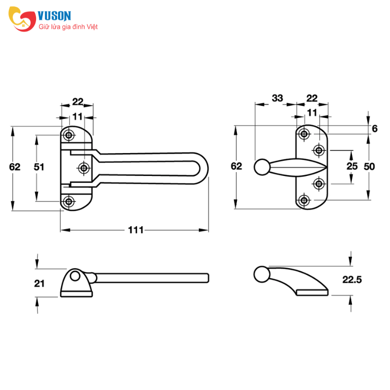 Chốt an toàn SC Crom mờ Hafele - 489.15.018