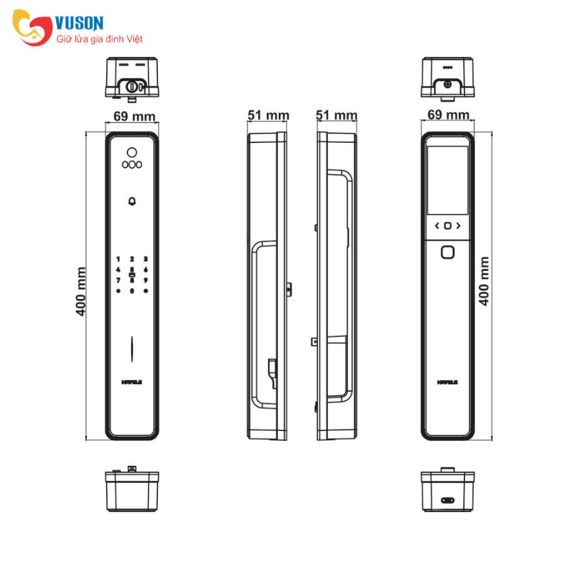 Khóa điện tử Hafele Infinity PP2502W màu đen - 499.21.223