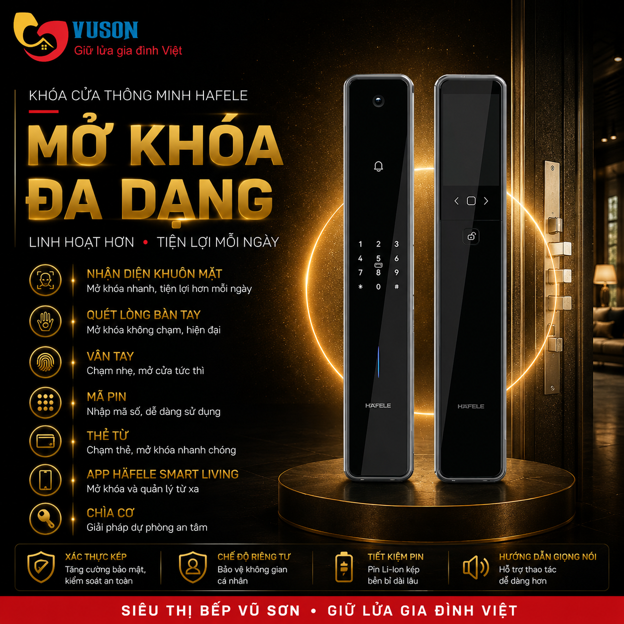 Khóa điện tử Hafele Infinity PP2502W màu đen - 499.21.223