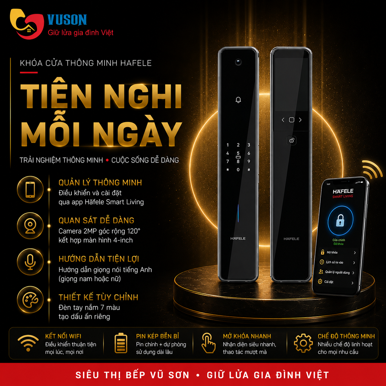 Khóa điện tử Hafele Infinity PP2502W màu đen - 499.21.223