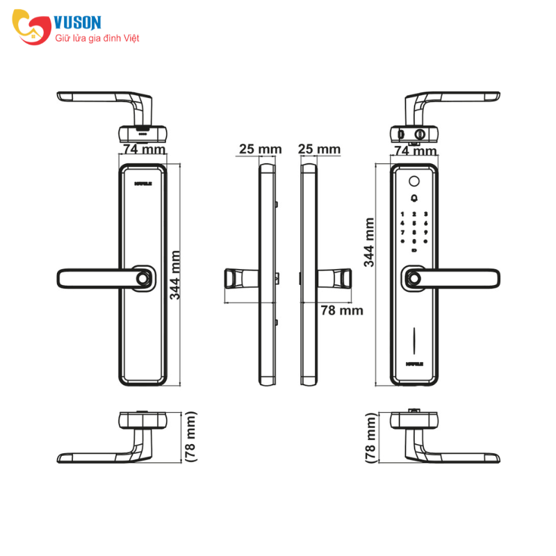 Khóa điện tử Hafele Zenith ML2501W màu đen - 499.21.225