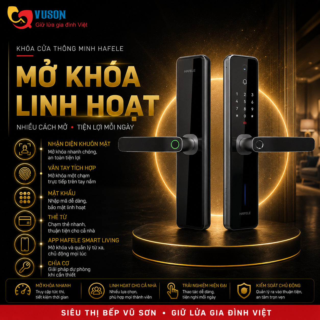 Khóa điện tử Hafele Zenith ML2501W màu đen - 499.21.225
