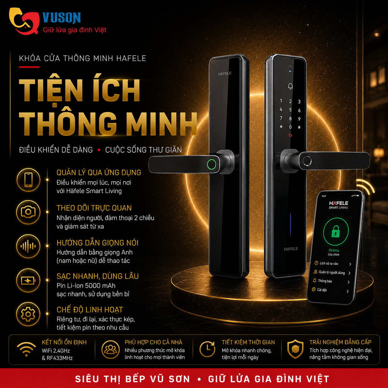 Khóa điện tử Hafele Zenith ML2501W màu đen - 499.21.225