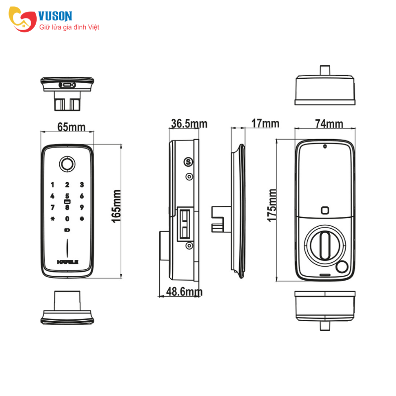 Khóa điện tử Hafele Nova MR2501B màu đen - 499.21.226