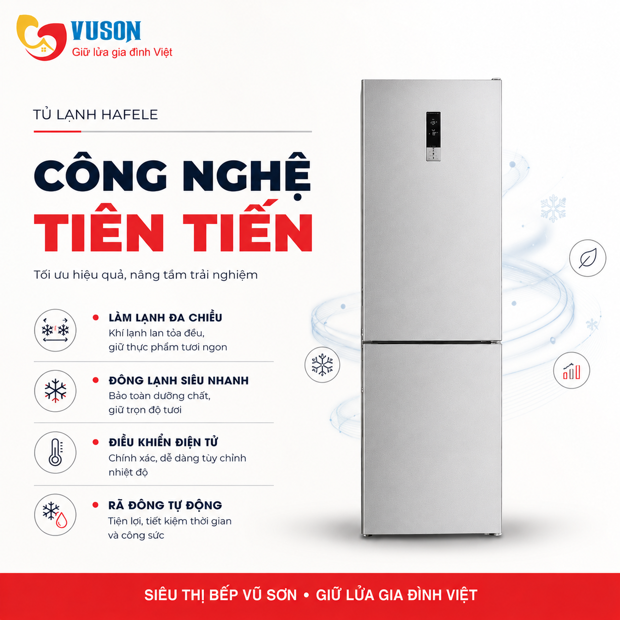 Tủ Lạnh Độc Lập Ngăn Đá Dưới Hafele HF-BF324BL - 534.14.231