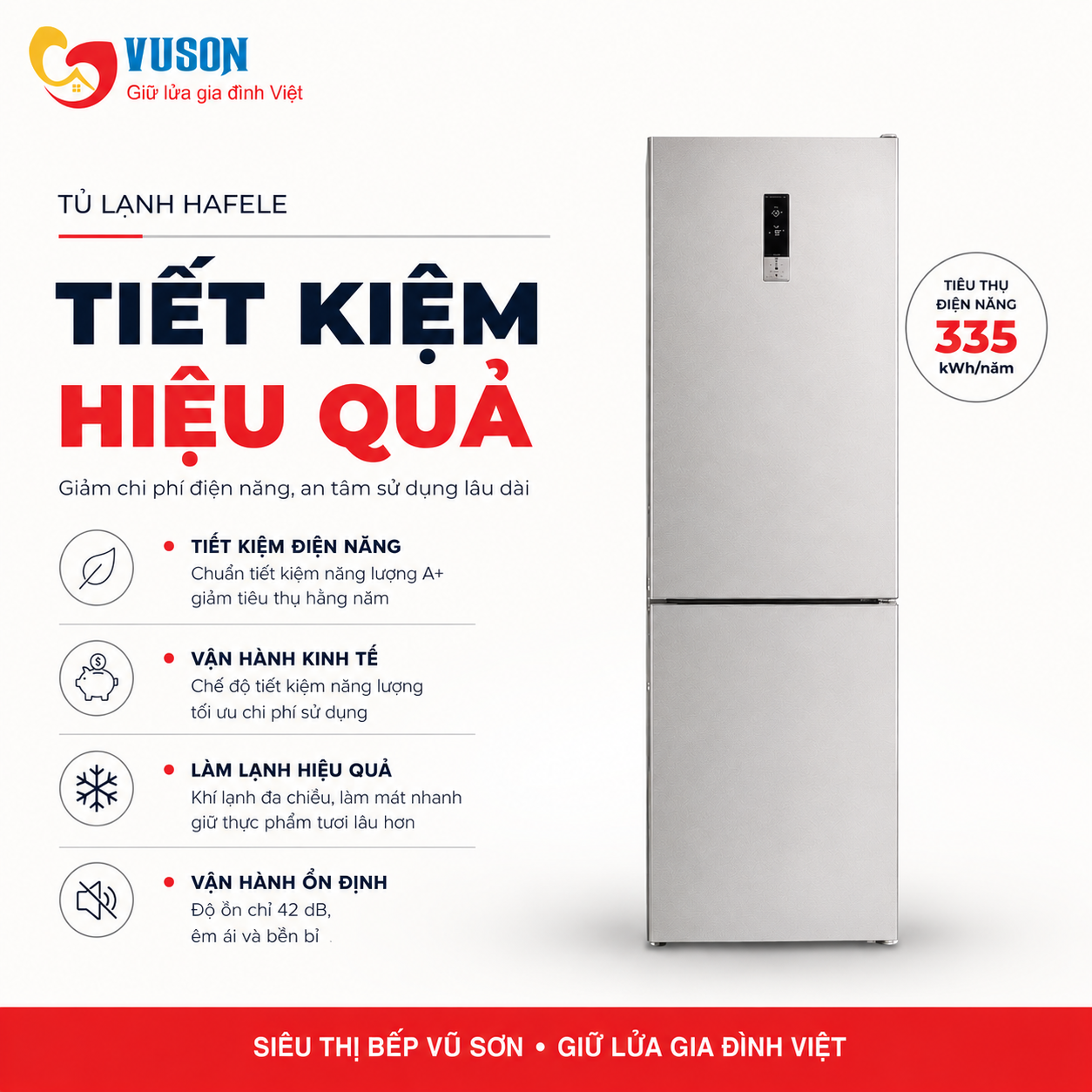 Tủ Lạnh Độc Lập Ngăn Đá Dưới Hafele HF-BF324BL - 534.14.231