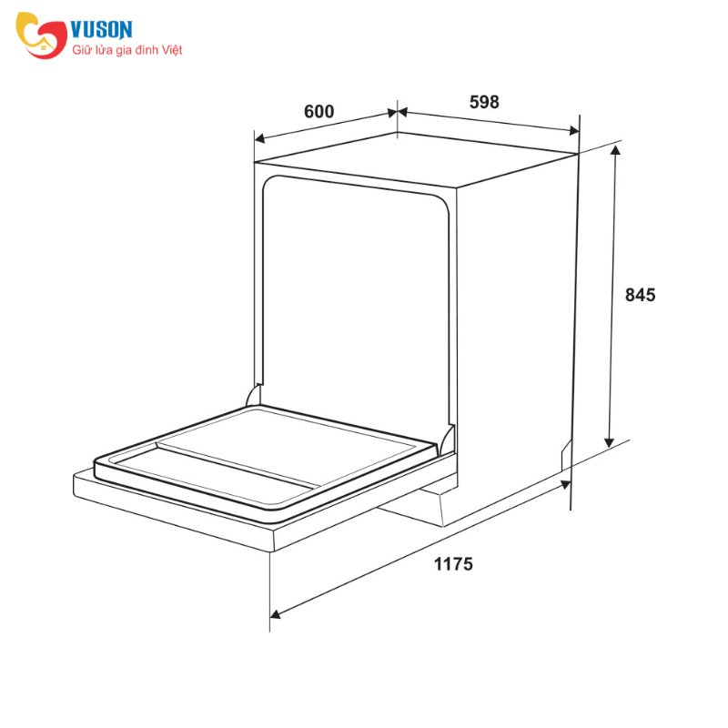 Máy rửa chén độc lập Hafele HDW-F601G - 535.29.592