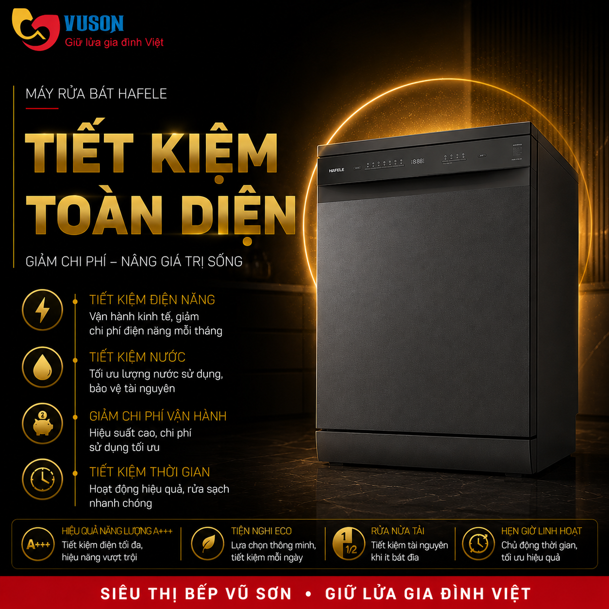 Máy rửa chén độc lập Hafele HDW-F601G - 535.29.592