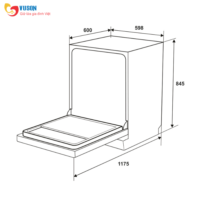 Máy rửa chén độc lập Hafele HDW-F6052G - 535.29.652