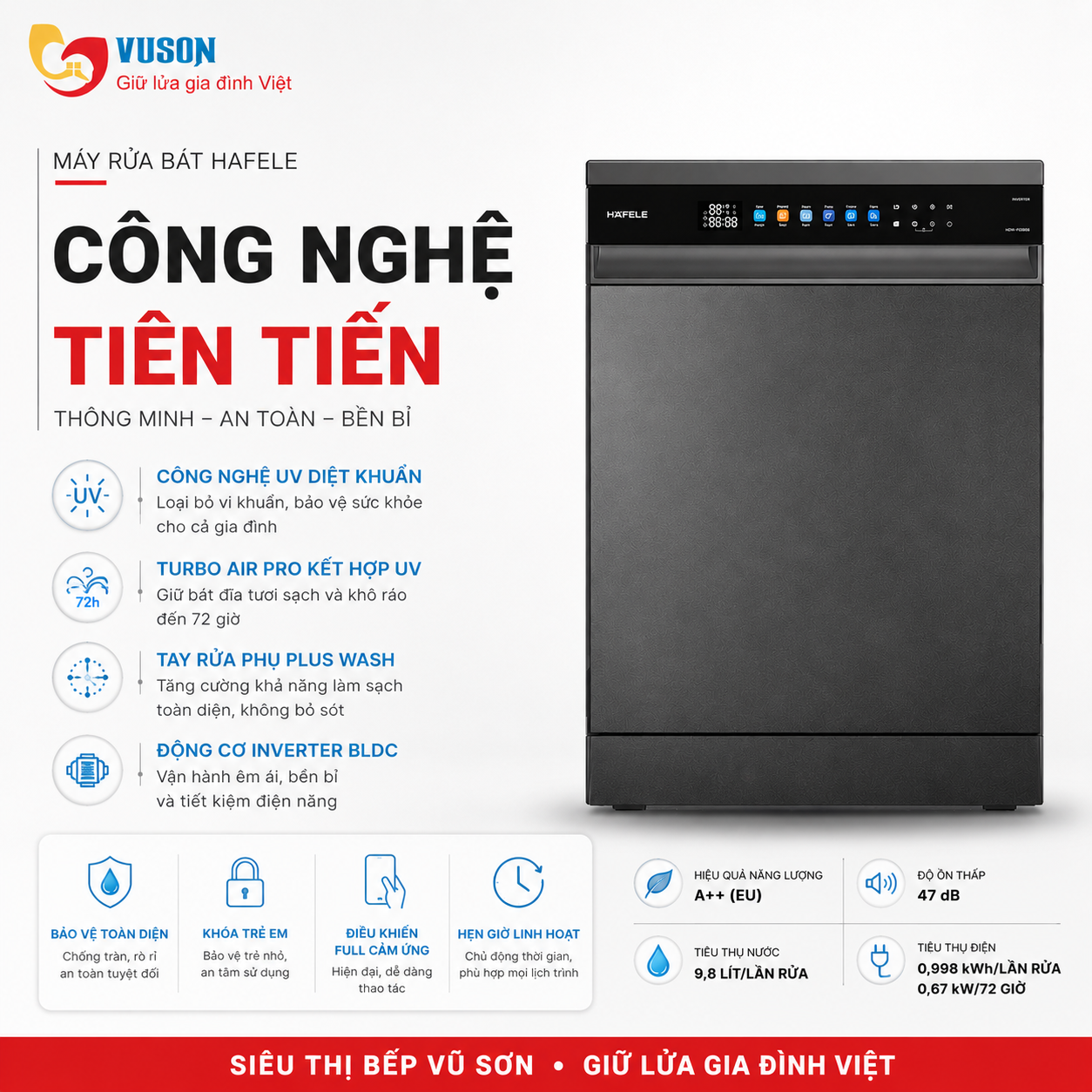 Máy rửa chén độc lập Hafele HDW-F6052G - 535.29.652