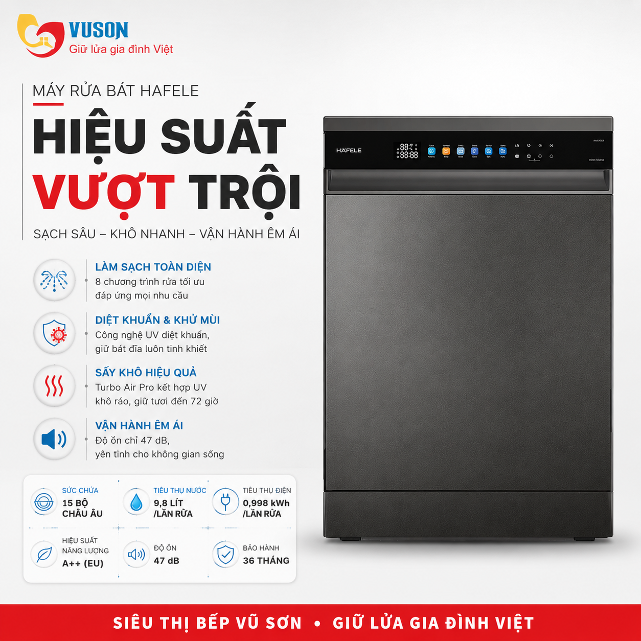 Máy rửa chén độc lập Hafele HDW-F6052G - 535.29.652